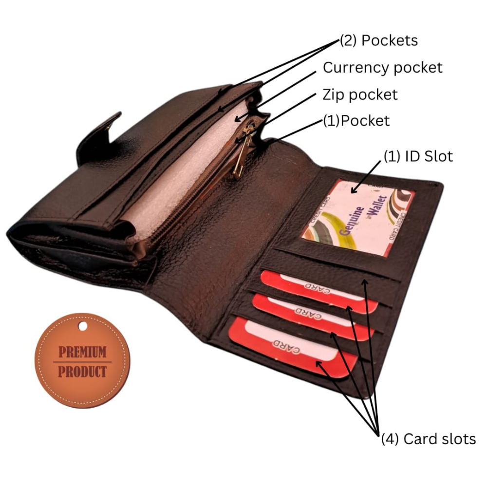 BLACK COLOUR LADIES LEATHER HAND PURSE LP 05