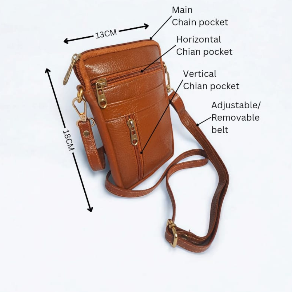 Jhuviph LP 01 Brown Leather Sling Bag