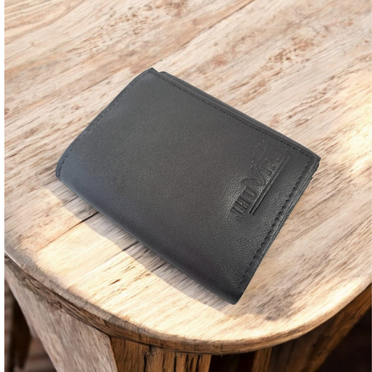 Jhuviph GW 05 – Premium Black Trifold Leather Wallet for Men