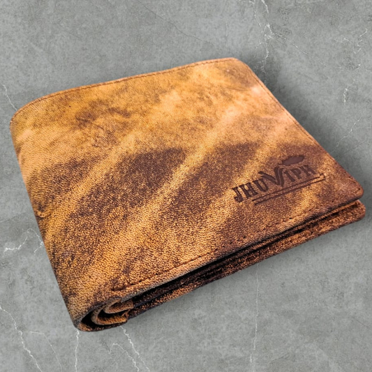 BROWN TEXTURE GENTS LEATHER WALLET - GW 09