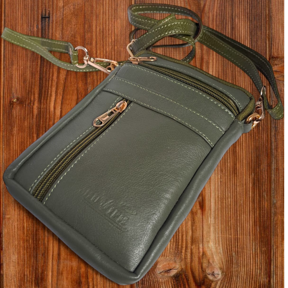 FOREST GREEN LEATHER SLING BAG LP 03