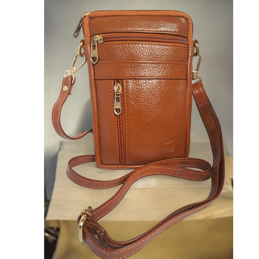 Jhuviph LP 01  Brown Leather Sling Bag