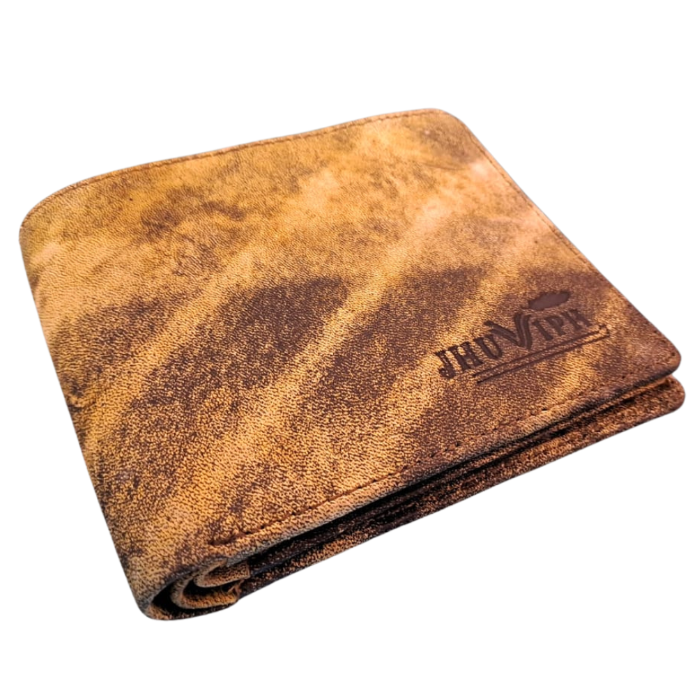 BROWN TEXTURE GENTS LEATHER WALLET - GW 09