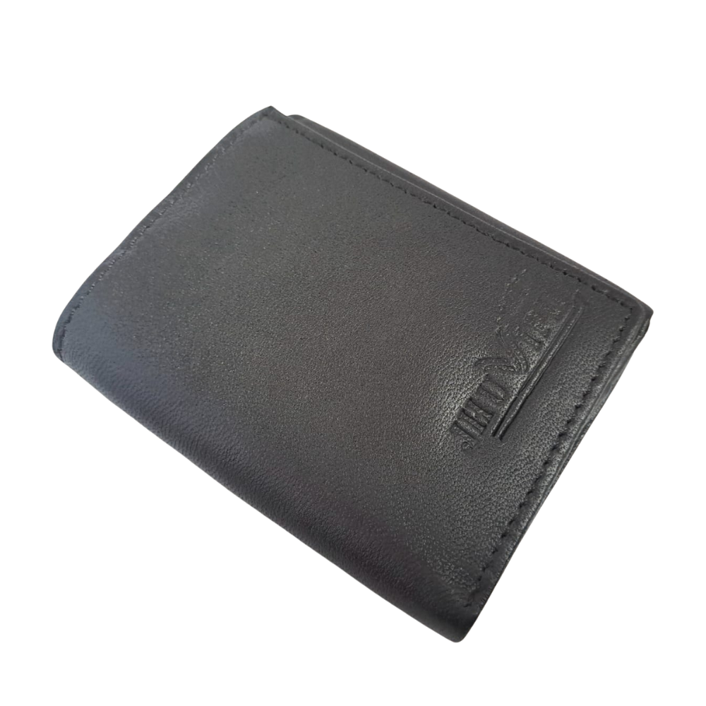 Jhuviph GW 05 – Premium Black Trifold Leather Wallet for Men