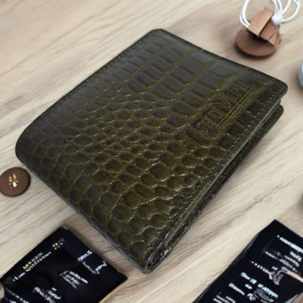 Jhuviph GW 06 – Green Textured Leather Gents Wallet