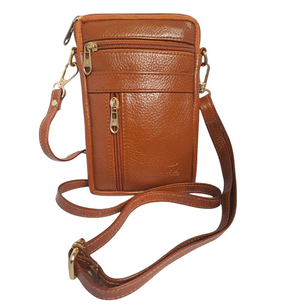 Jhuviph LP 01  Brown Leather Sling Bag
