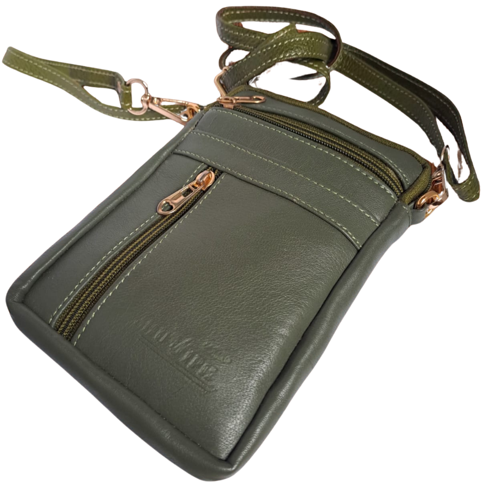 FOREST GREEN LEATHER SLING BAG LP 03