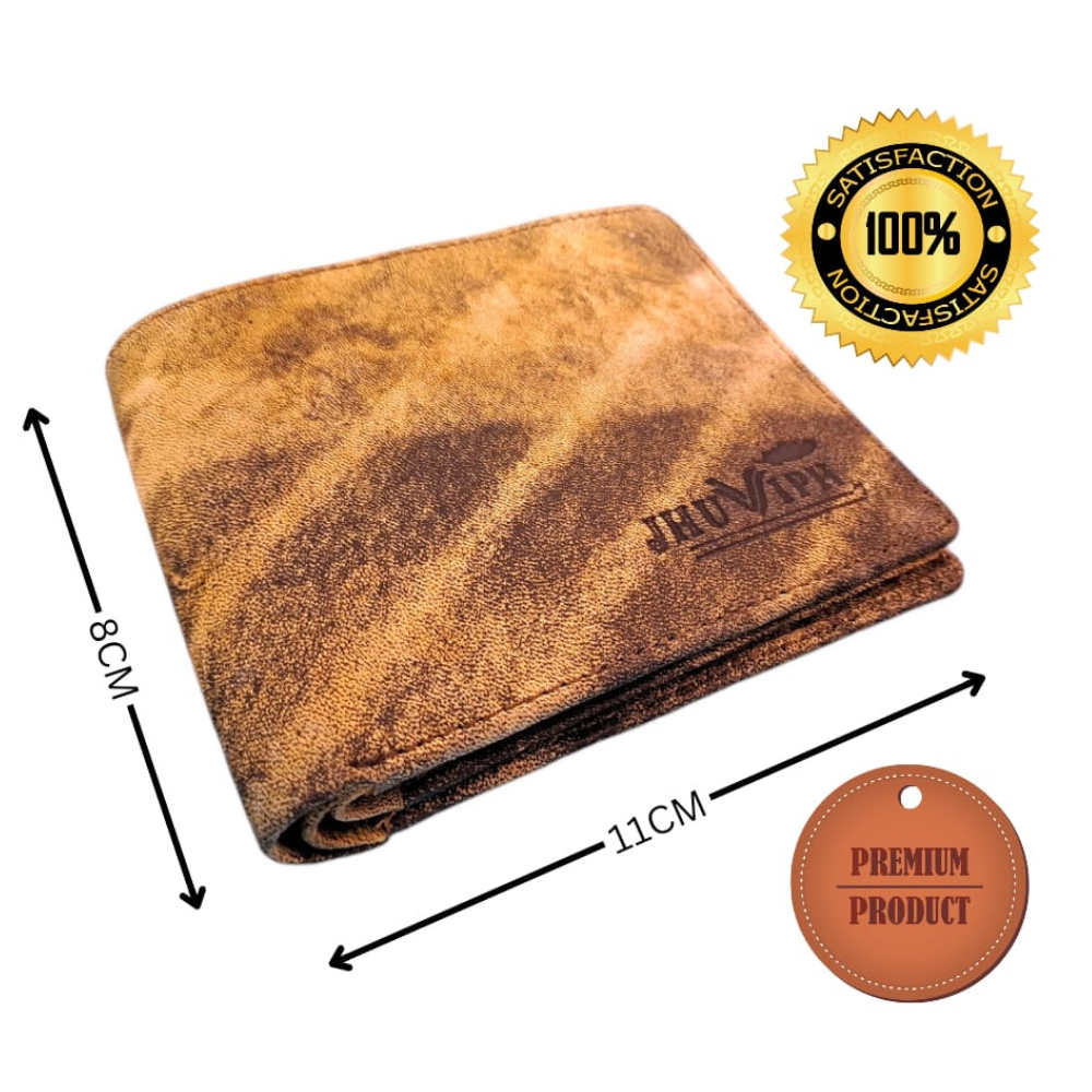 BROWN TEXTURE GENTS LEATHER WALLET - GW 09