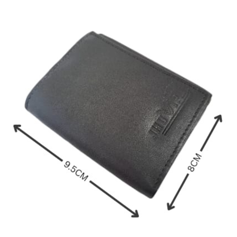 Jhuviph GW 05 – Premium Black Trifold Leather Wallet for Men