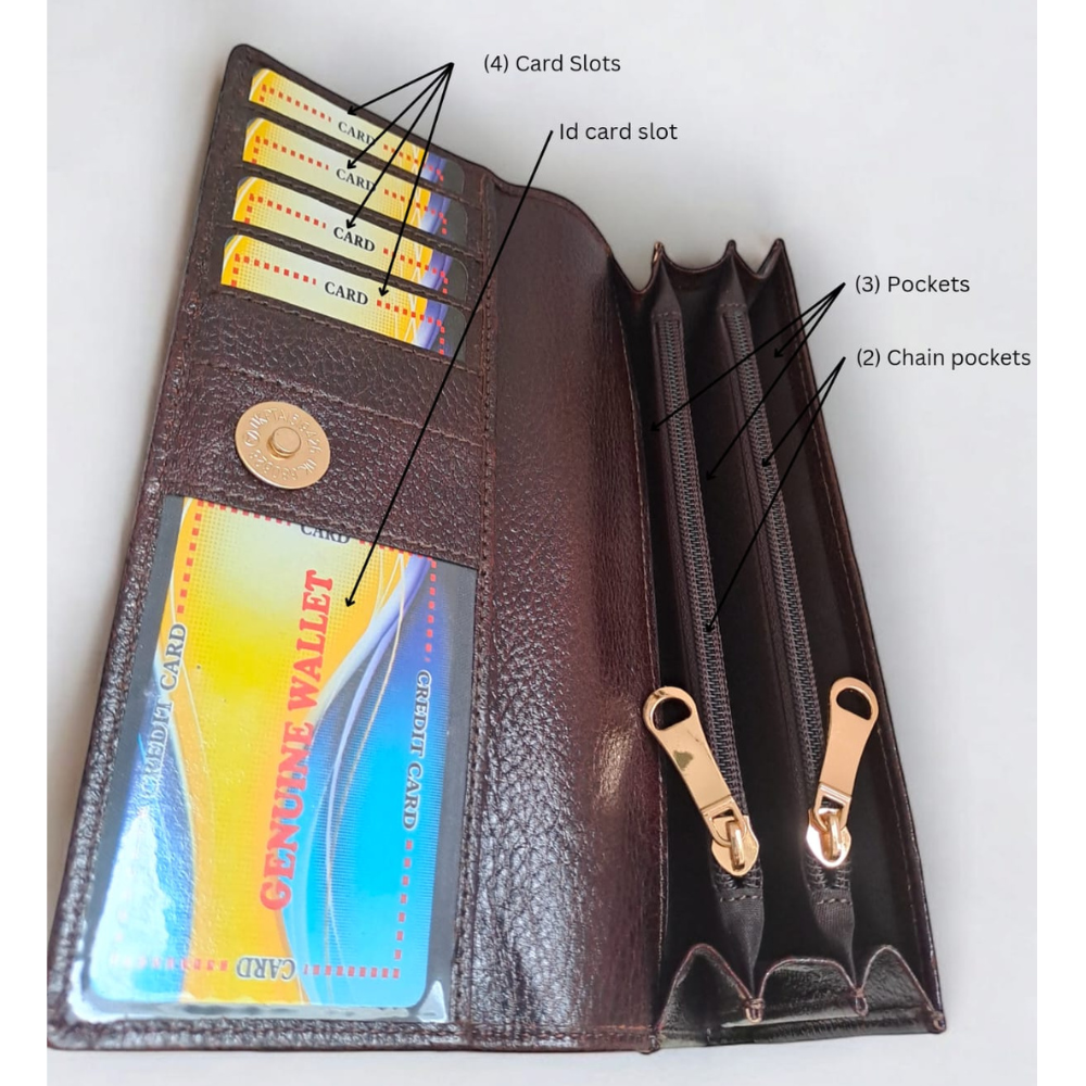 Ladies Leather Hand Purse – Brown | Jhuviph LP 02