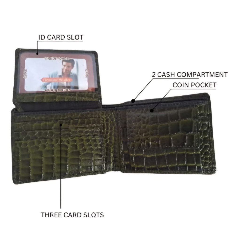 Jhuviph GW 06 – Green Textured Leather Gents Wallet