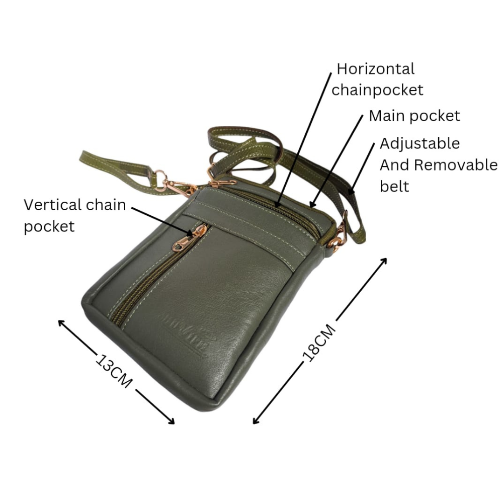 FOREST GREEN LEATHER SLING BAG LP 03